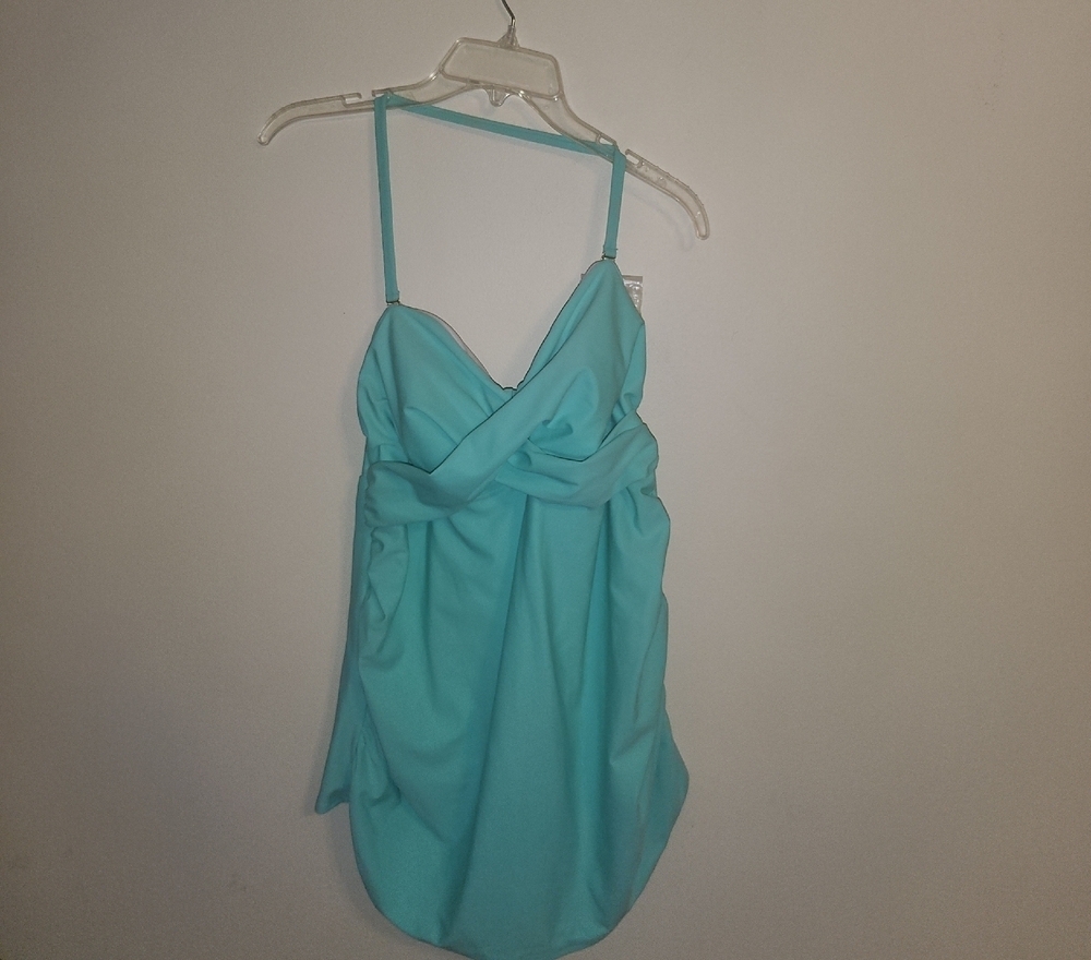 Liz Lange Bluish Green Maternity Tankini Top